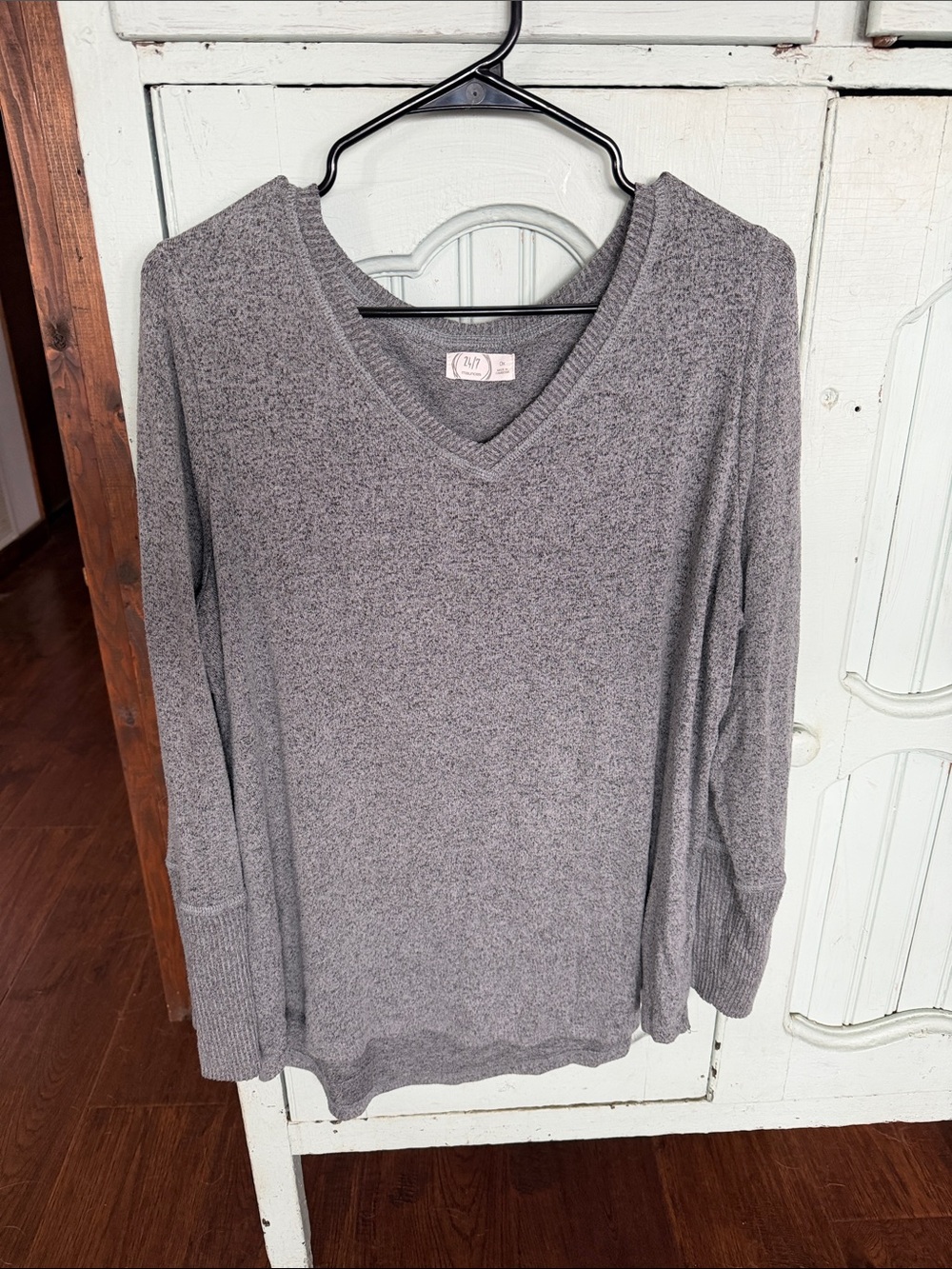 Maurices 24/7 Cozy V-Neck Pullover Sweater - Gray
